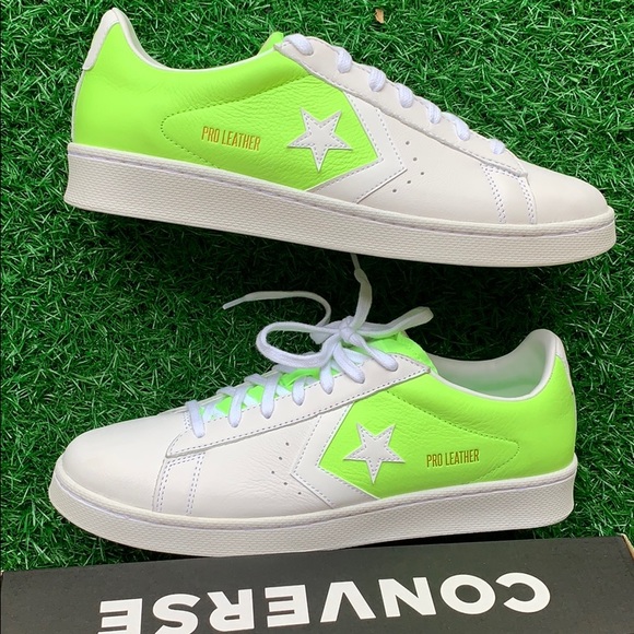 CONVERSE PRO LEATHER OX WHITE/GHOST GREEN/WHITE MN - Picture 14 of 16
